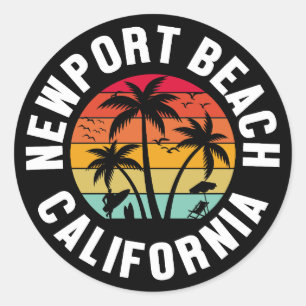 Newport Beach,California Classic Round Sticker
