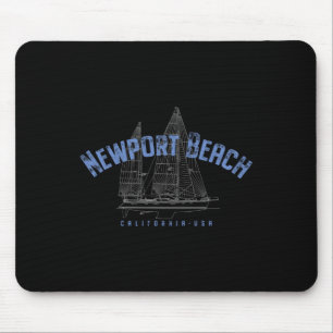 Newport Beach California Nautical Sailing Design Mouse Pad