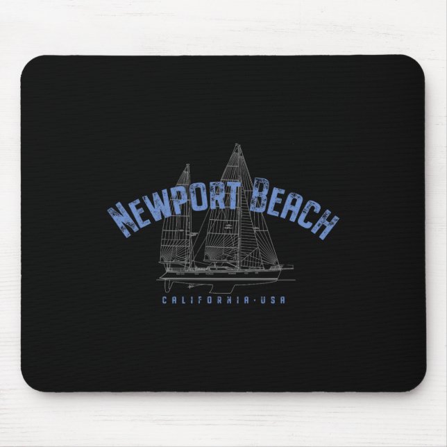 Newport Beach California Nautical Sailing Design  Mouse Pad (Front)
