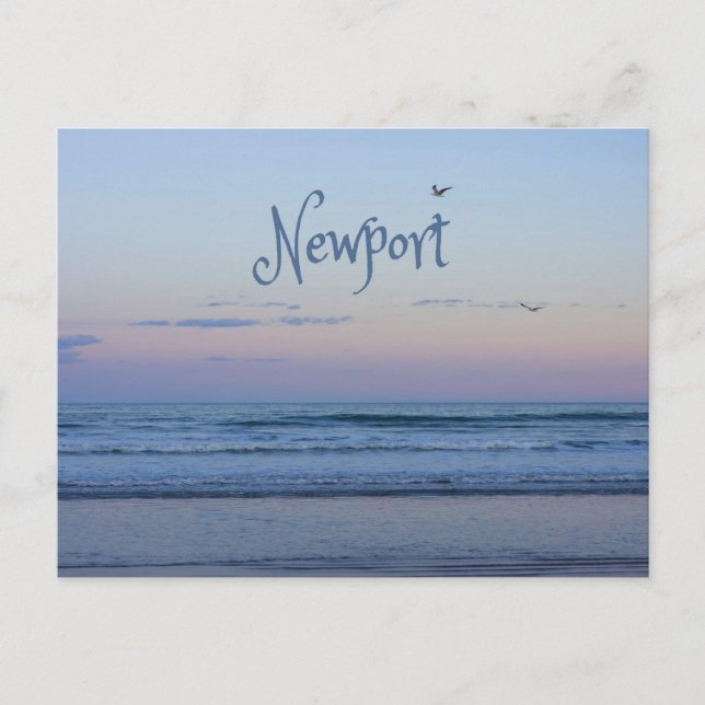 Newport Beach California Ocean Sunrise Blue Postcard (Front)