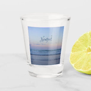 Newport Beach California Ocean Sunrise Blue Shot Glass