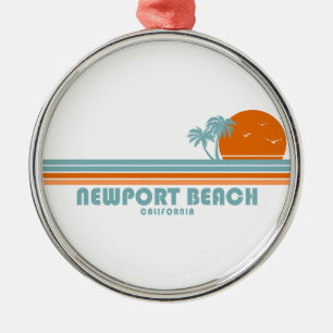 Newport Beach California Sun Palm Trees Metal Tree Decoration