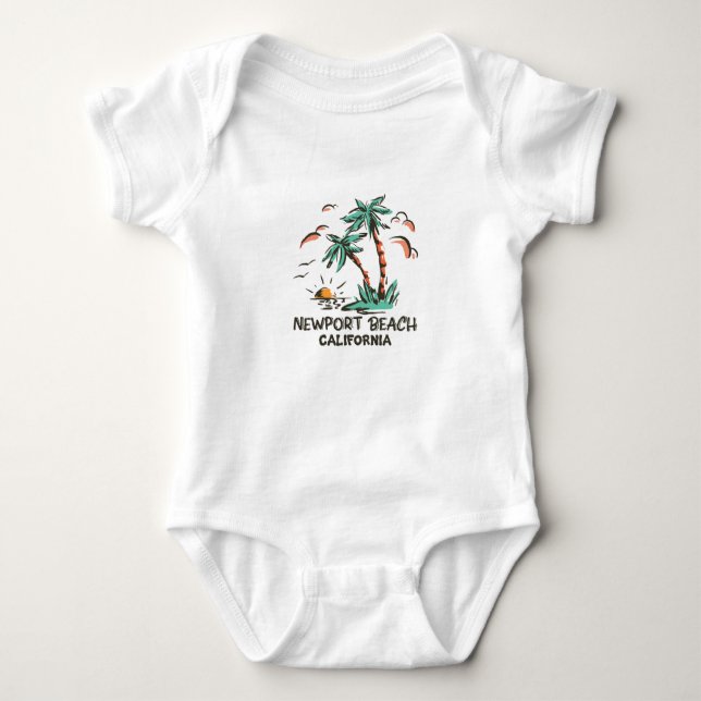Newport Beach - California - Sunset Baby Bodysuit (Front)