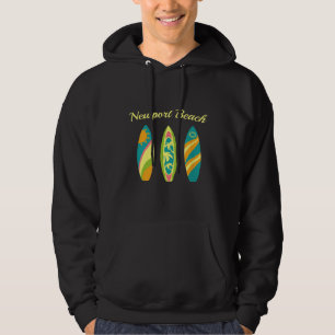 Newport Beach California Surfboards Beach Souvenir Hoodie