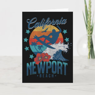 Newport Beach California Surfing Vintage Vacation Card