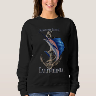 Newport Beach California Swordfish Marlin Ocean Fi Sweatshirt