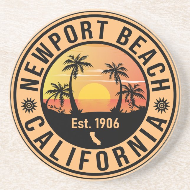 Newport Beach California Vintage Souvenirs Coaster (Front)