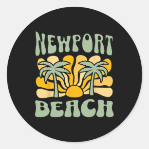 Newport Beach Classic Round Sticker