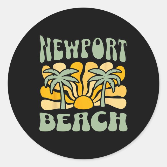 Newport Beach  Classic Round Sticker (Front)