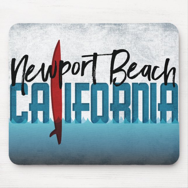 Newport Beach Mouse Pad California Surfboard (Front)