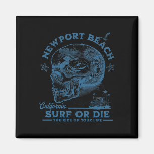 Newport Beach Surfing Girl Pacific Ocean Surf Boar Magnet