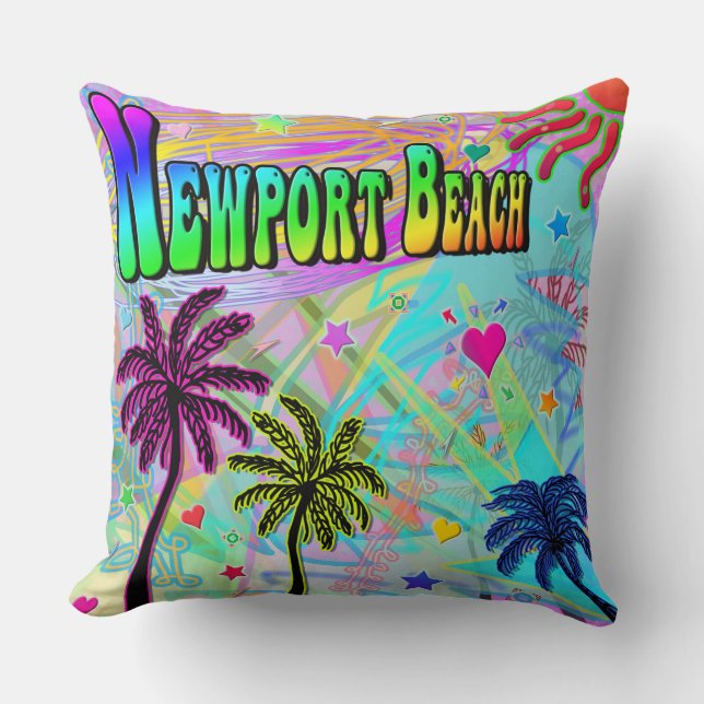Newport Beach Vivid Romance Pillow (Front)