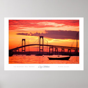 Newport Bridge at Sunset Poster