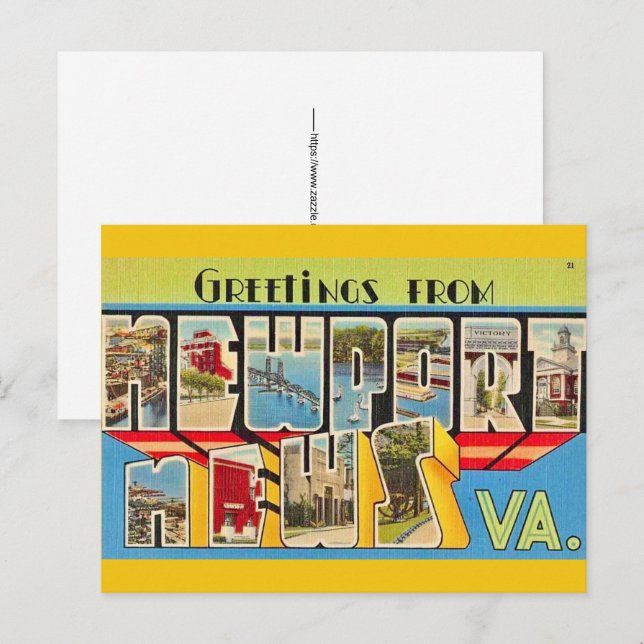 Newport News VA Postcard (Front/Back)