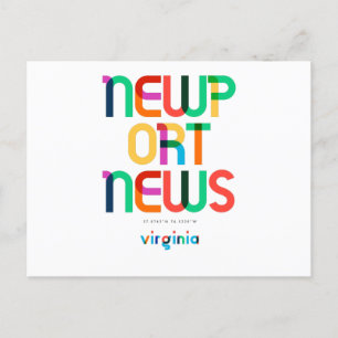 Newport News Virginia Mid Century, Pop Art, Postcard