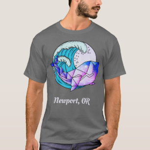 Newport OR Japanese Paint Geometric Orca Killer Wh T-Shirt
