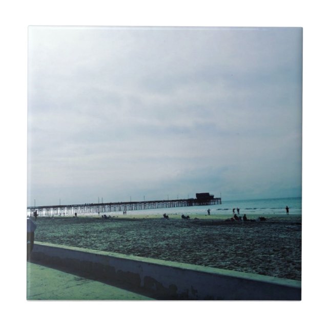 Newport Pier, Newport Beach, California Tile (Front)