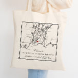 Newport Rhode Island Black White Wedding Welcome Tote Bag<br><div class="desc">These black and white Newport, Rhode Island map tote bags are perfect to welcome your out of town guests with welcome bag goodies, or customise them for your wedding party. Move the heart by clicking "Edit Using design tool" under "Personalise". Perfect for all the great wedding venues in Newport, RI...</div>