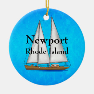 Newport Rhode Island Ceramic Tree Decoration