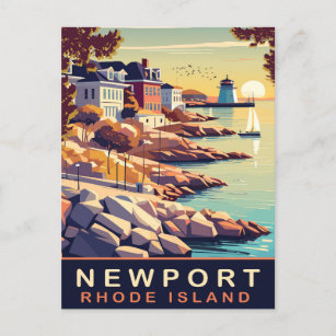 Newport, Rhode Island, coast, Travel Postcard
