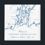 Newport Rhode Island Destination Wedding Favour Magnet<br><div class="desc">Quick and Easy ordering! These Newport, RI map magnets make great Newport wedding favours to include in your Rhodie Island destination wedding welcome bags. Move the heart by clicking "Edit Using design tool" under "Personalise". Perfect for all the great wedding venues in Newport, RI including Belle Mer, OceanCliff Hotel, Hotel...</div>
