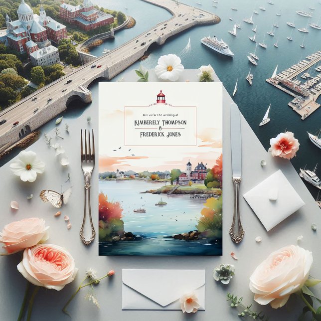 Newport, Rhode Island Destination Wedding Invitation (Newport, Rhode Island Destination Wedding Invitation)