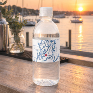 Newport Rhode Island Destination Wedding Water Bottle Label