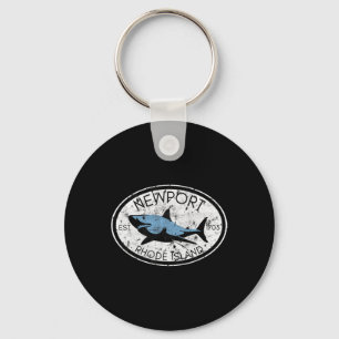 Newport Rhode Island Fishing Shark Fish Beach Vint Key Ring