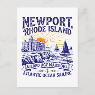 Newport Rhode Island Gilded Age Mansions Sailing Postcard