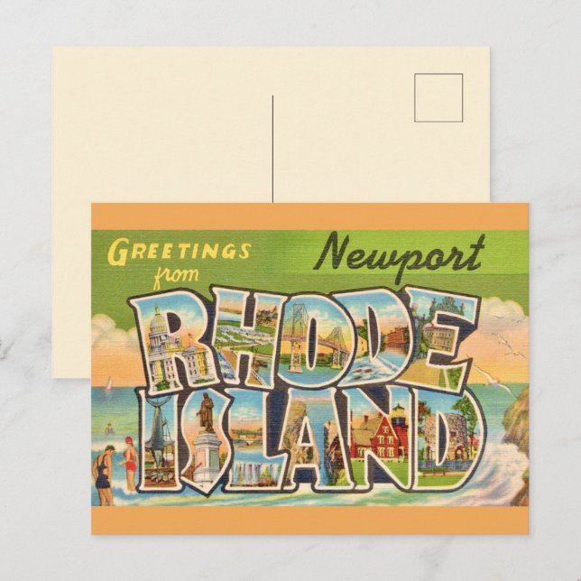 Newport Rhode Island Greetings Postcard (Front/Back)