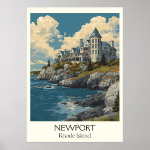 Newport Rhode Island Mansions Coast Poster