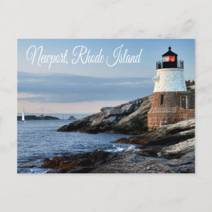 Newport Rhode Island Sunset Lighthouse  Postcard