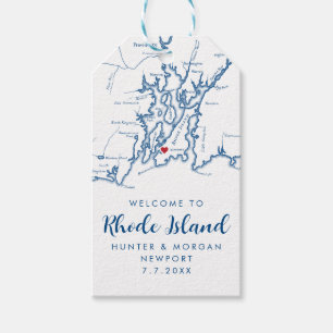 Newport RI Elegant Modern Navy Wedding Favour Gift Tags