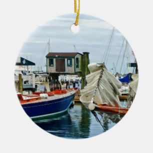 Newport RI - Folded Sails Ceramic Tree Decoration