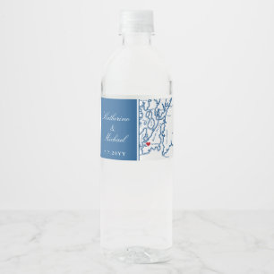 Newport RI Narragansett Bay Wedding Water Bottle Label