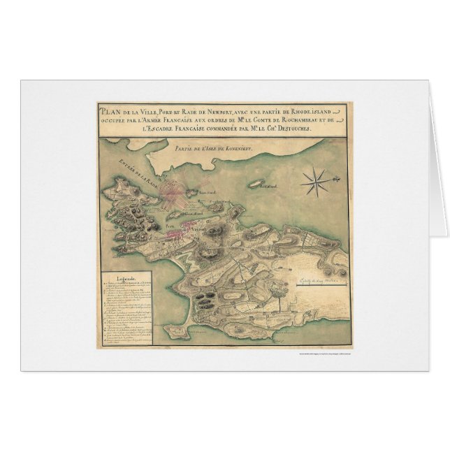 Newport, RI Revolutionary Map 1780 (Front Horizontal)