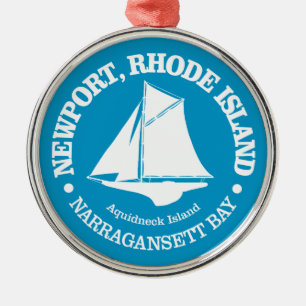 Newport RI (sloop) Metal Tree Decoration