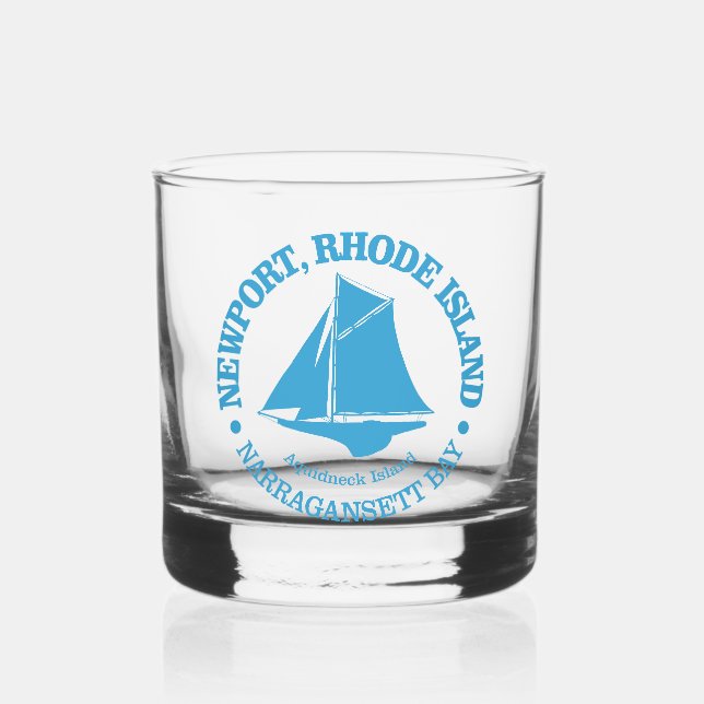 Newport RI (sloop) Whiskey Glass (Front)