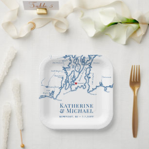Newport RI Wedding Engagement Party Paper Plate