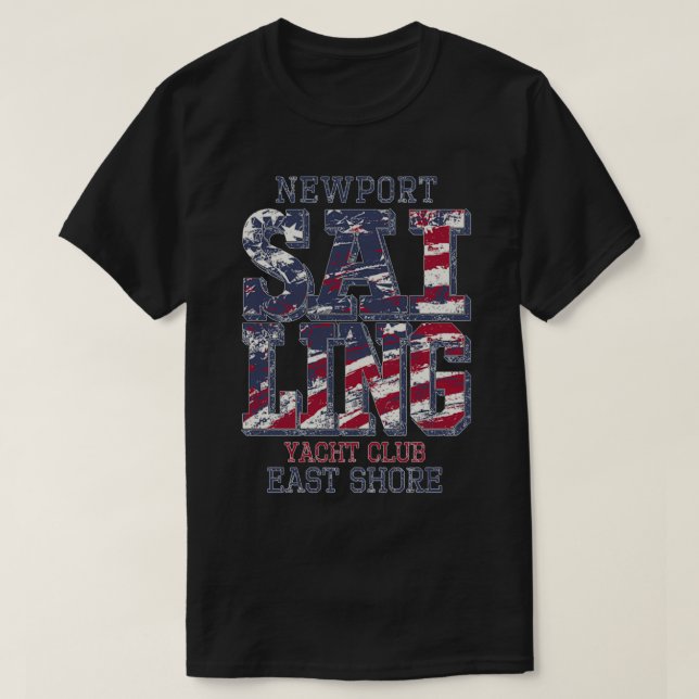 Newport sailing club vector artwork for sportswear T-Shirt (Design Front)