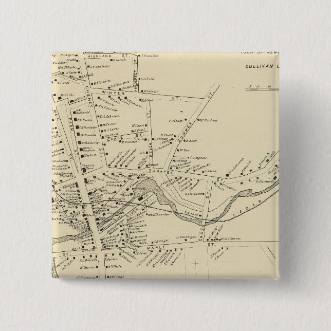 Newport, Sullivan Co 15 Cm Square Badge (Front)