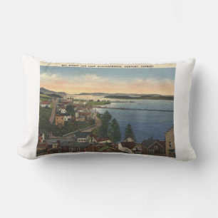 Newport VT Lake Memphremagog 1940s Vintage Style Lumbar Cushion