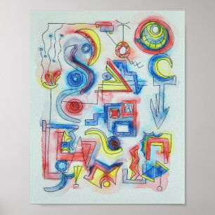Newport-Whimsical Abstract Art Poster