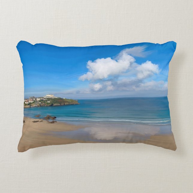 Newquay Bay in Summer  Decorative Cushion (Front)