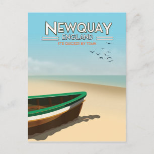 Newquay England Vintage seaside travel poster Postcard