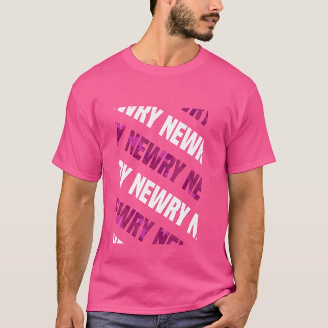 Newry Camo Pattern Pink Camouflage T-Shirt (Front)