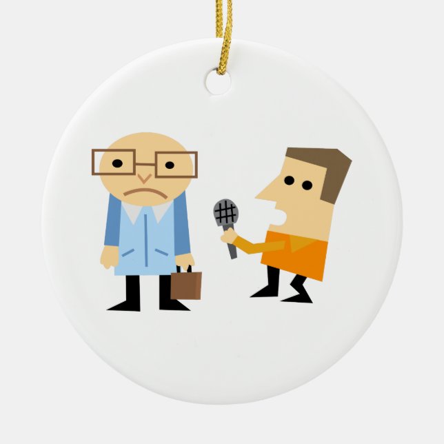 News Interview Ceramic Tree Decoration (Front)