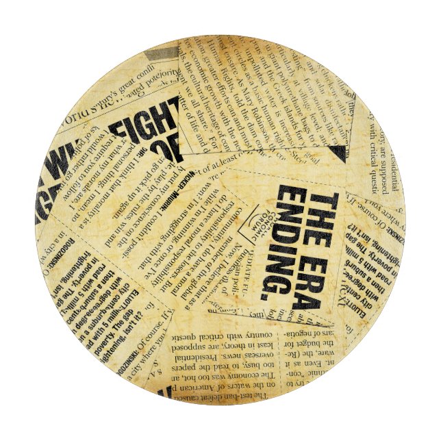 News paper text with old paper cutting board (Front)