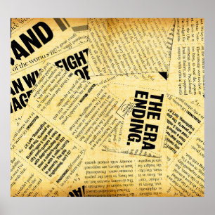 News paper text with old paper poster