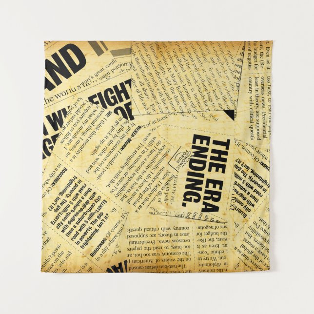 News paper text with old paper tapestry (Front)
